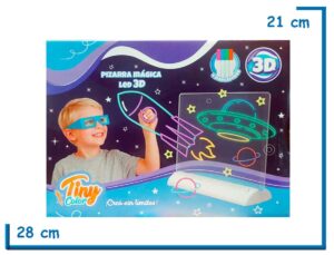 TINY COLOR PIZARRA MAGICA LED 3D ESPACIO 28 X 16CM