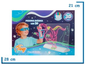 TINY COLOR PIZARRA MAGICA LED 3D DINOSAURIO 28 X 16CM