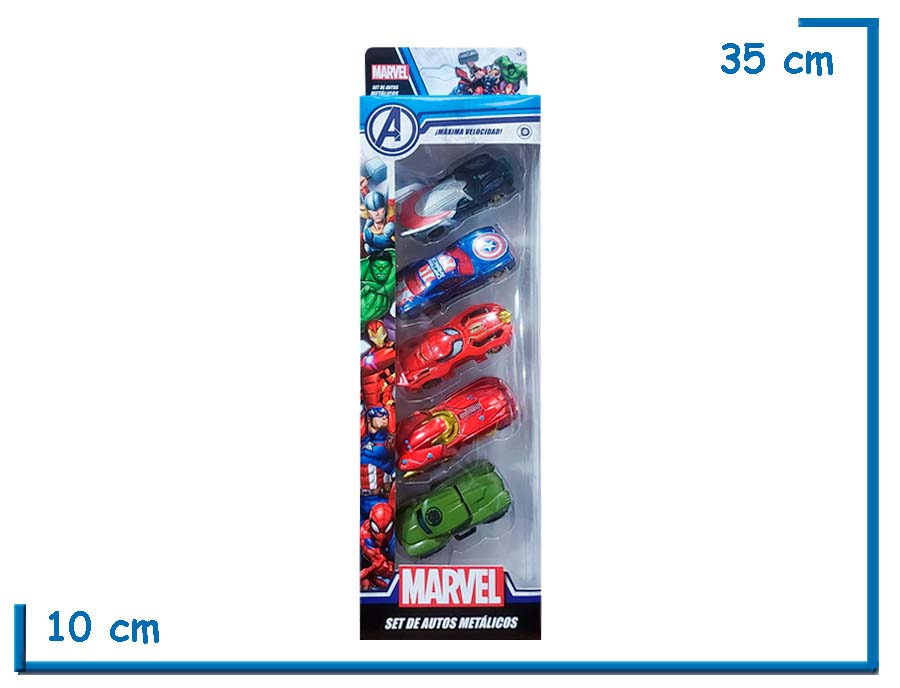MARVEL AUTOS METALICOS PACK X5