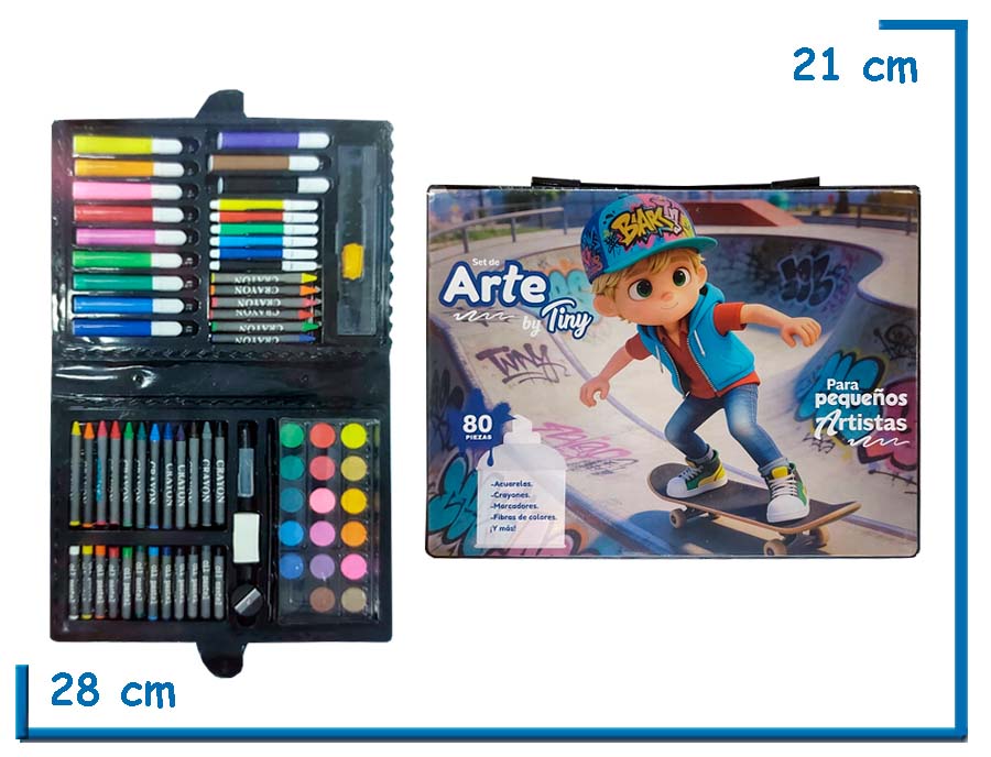 TINY SET DE ARTE SKATE ESTUCHE 80PZS