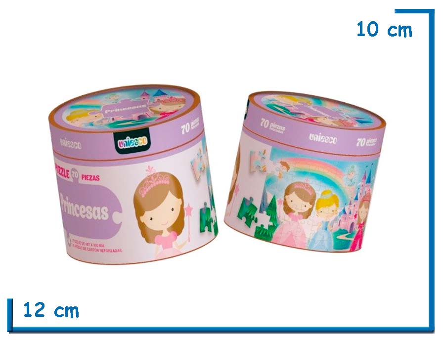 PRINCESAS PUZZLE X70 PZS EN POTE