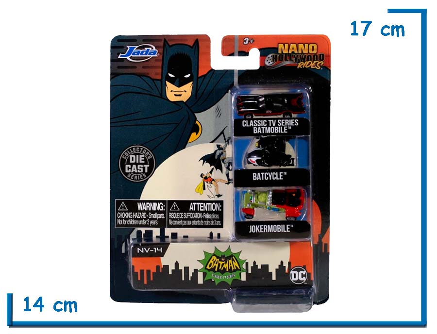 JADA BATMAN CLASSIC TV SERIES NANO HOLLYWOOD RIDES X3 DIE CAST