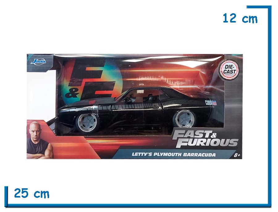 JADA LETTYS PLYMOUTH BARRACUDA DIE CAST FAST & FURIOUS 1.24