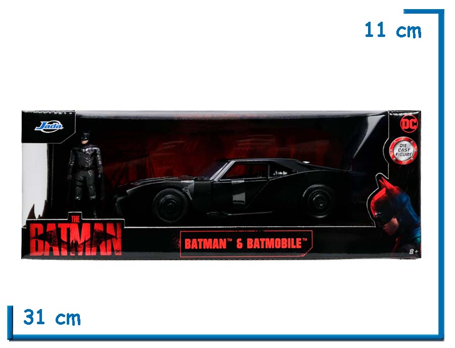 JADA BATMAN & BATMOBILE THE BATMAN DIE CAST BATMAN 1.24