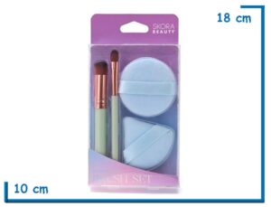 SKORA BEAUTY SET CELESTE BLENDERS Y BROCHA PARA DIFUMINAR 4U