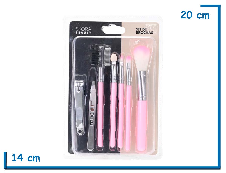 SKORA BEAUTY SET DE BROCHAS MANICURIA Y PEDICURIA 7U