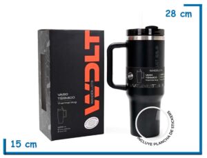 WANDERLUST VASO TERMICO NEGRO CON BOMBILLA 1200ML