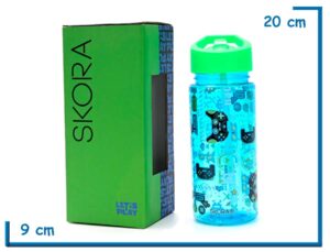 SKORA BOTELLA INFANTIL AZUL VIDEOGAME CON PICO 500ML