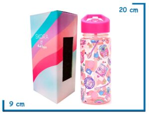 SKORA BOTELLA INFANTIL ROSA GATITOS CON PICO 500ML