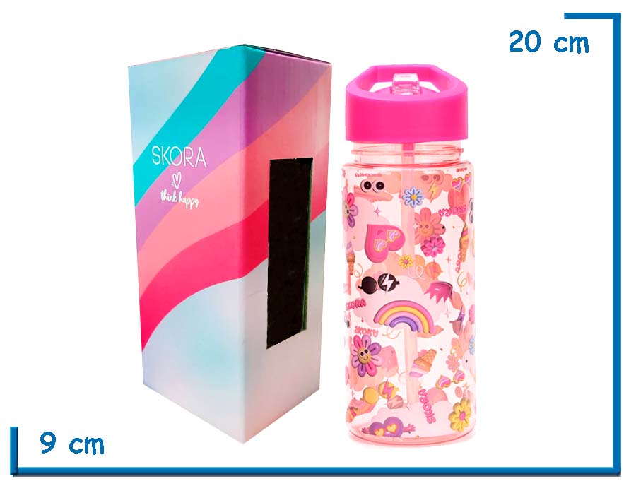 SKORA BOTELLA INFANTIL ROSA HELADOS CON PICO 500ML