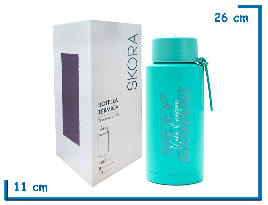 SKORA BOTELLA TERMICA VERDE PICO FLIP 1000ML