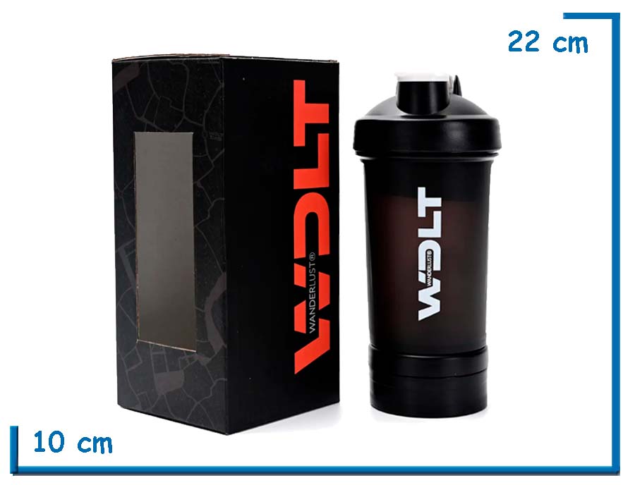 WANDERLUST VASO DEPORTIVO SHAKER NEGRO 450ML