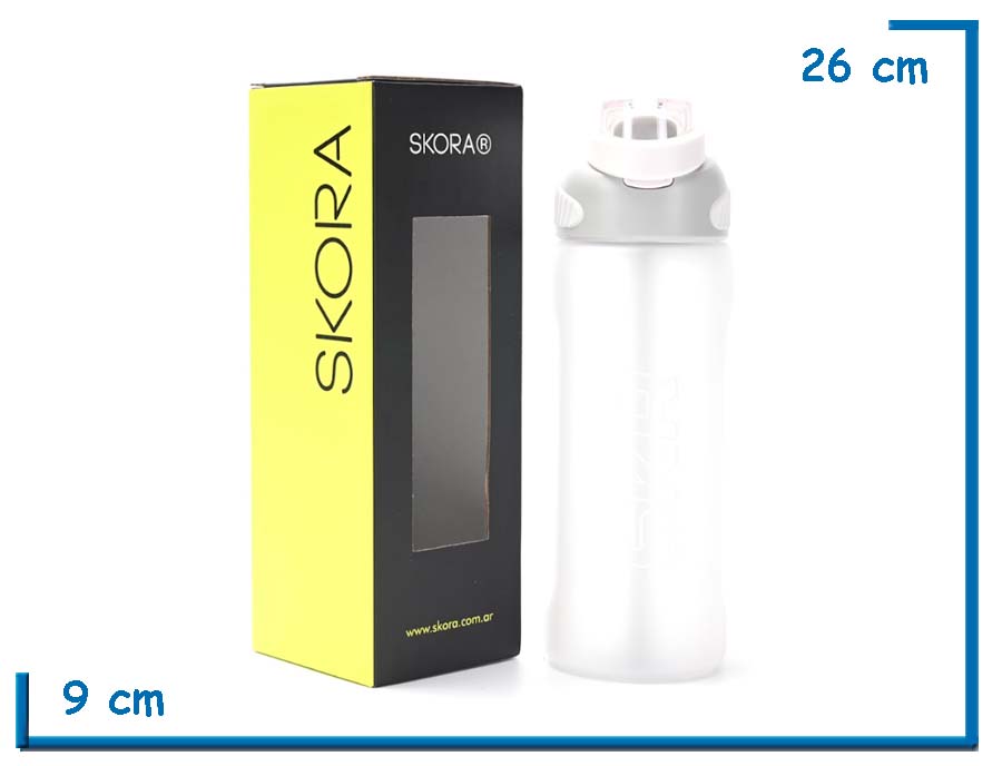SKORA BOTELLA DEPORTIVA BLANCA DOBLE PICO 1000ML