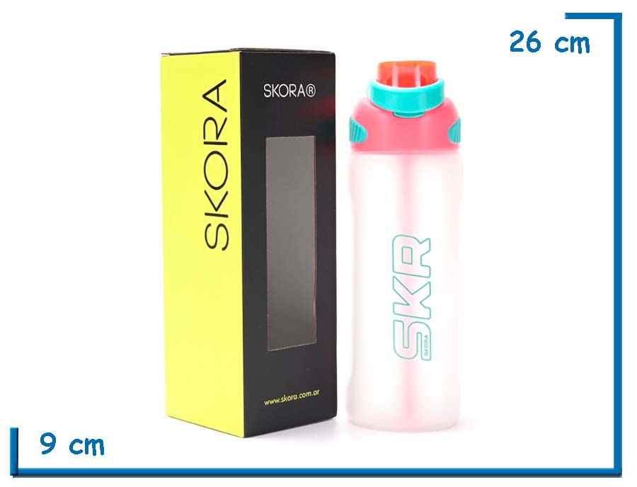 SKORA BOTELLA DEPORTIVA NARANJA DOBLE PICO 1000ML