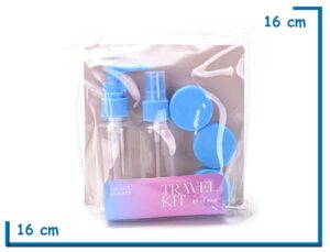 SKORA BEAUTY TRAVEL KIT CELESTE ENVASES PARA RELLENAR 5U
