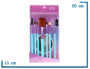 SKORA BEAUTY SET CELESTE BROCHAS MAQUILLAJE Y ESPEJO 8U