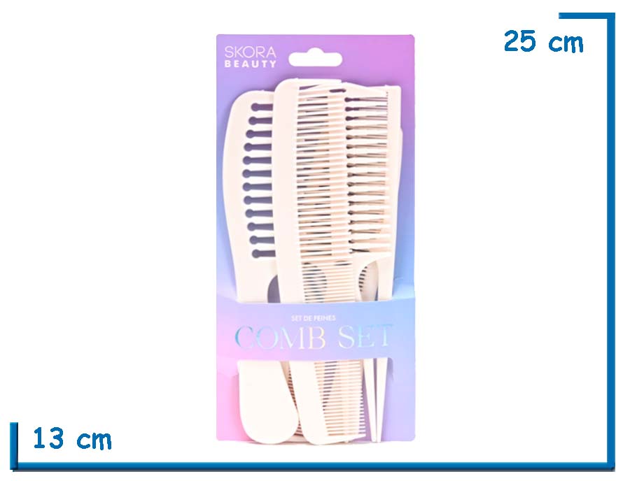 SKORA BEAUTY COMB SET BLANCO SET DE PEINES 6U