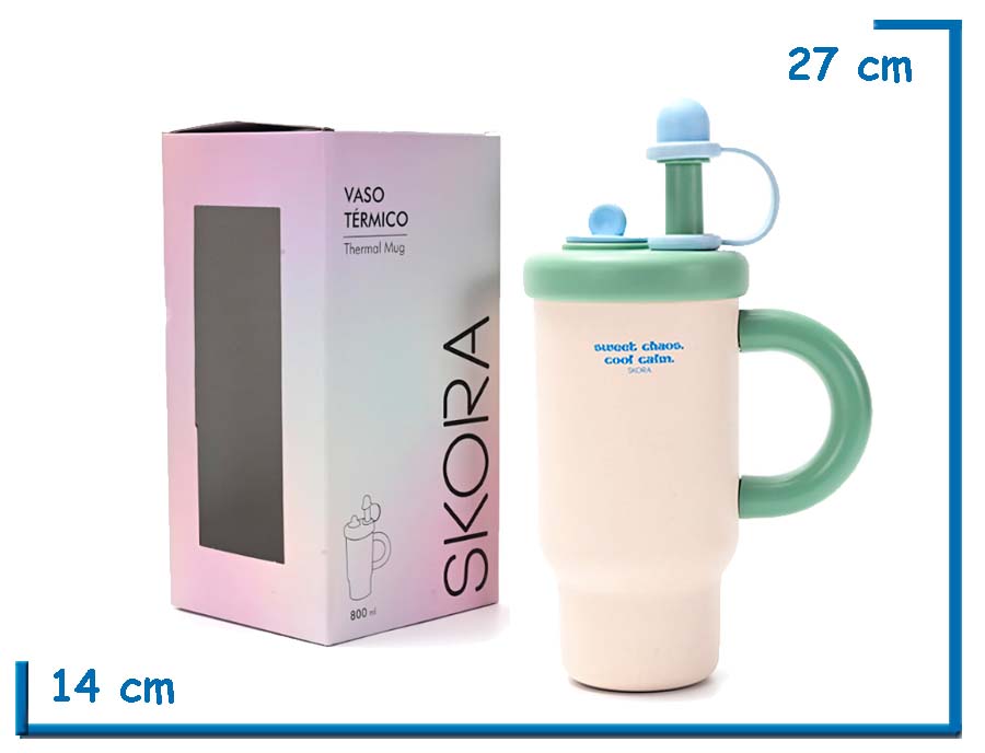 SKORA VASO TERMICO BLANCO METAL 800 ML
