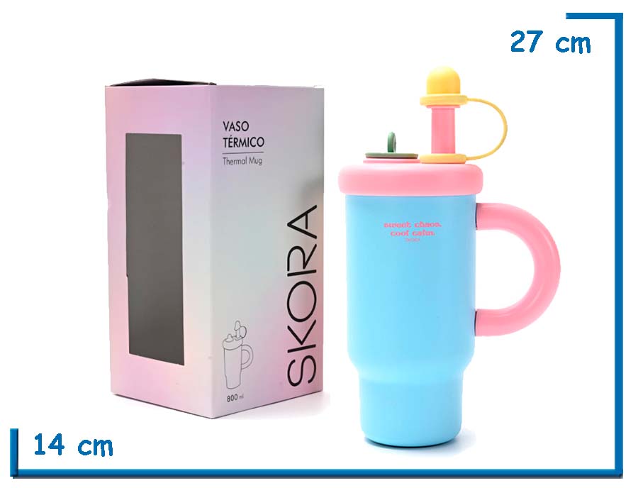 SKORA VASO TERMICO CELESTE METAL 800 ML