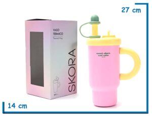 SKORA VASO TERMICO ROSA METAL 800 ML