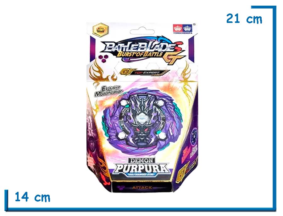 BATTLEBLADE BURST OF BATTLE GT DEMON PURPURA TROMPO CON LANZADOR