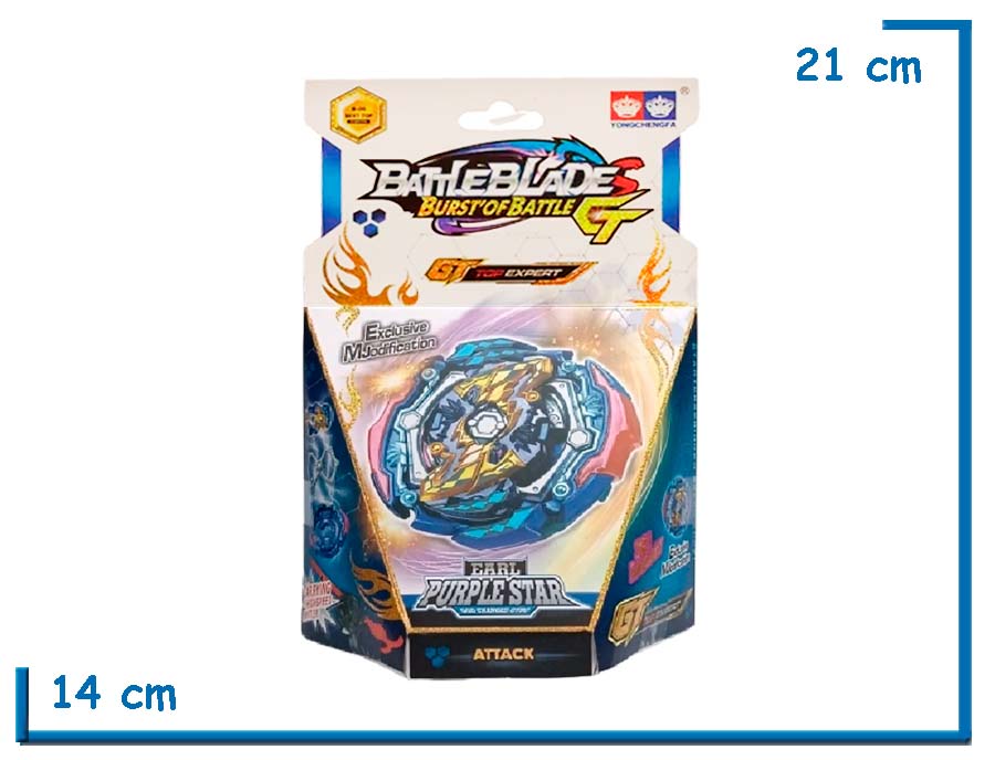 BATTLEBLADE BURST OF BATTLE GT EARL PURPLE STAR TROMPO CON LANZADOR