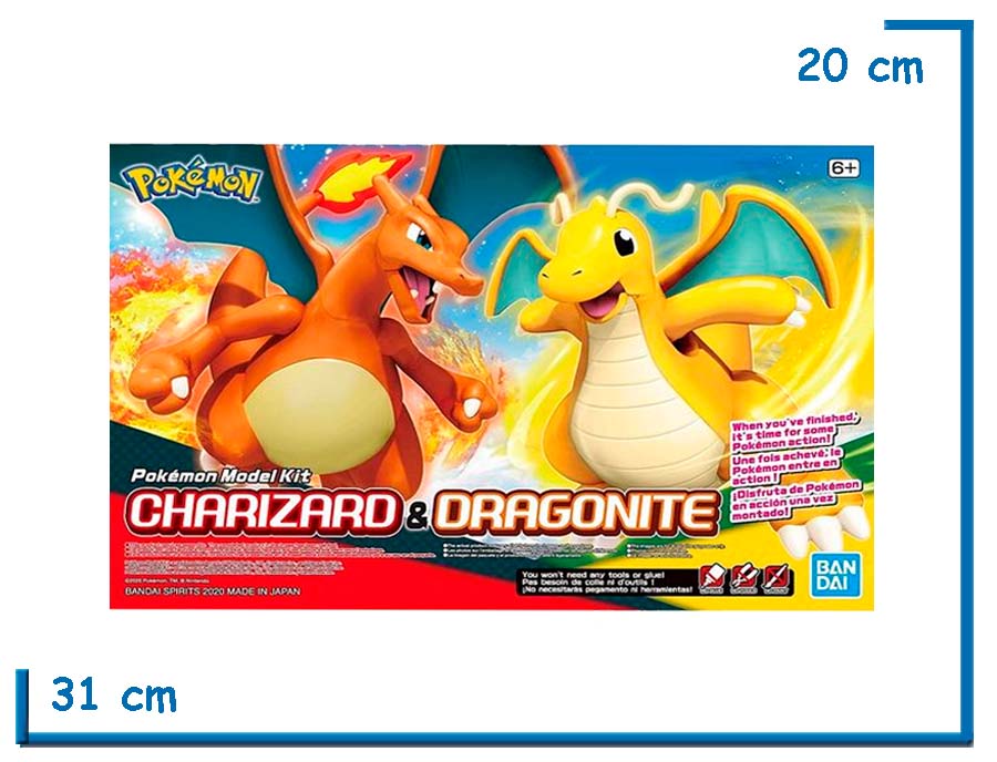 BANDAI CHARIZARD & DRAGONITE POKEMON MODEL KIT