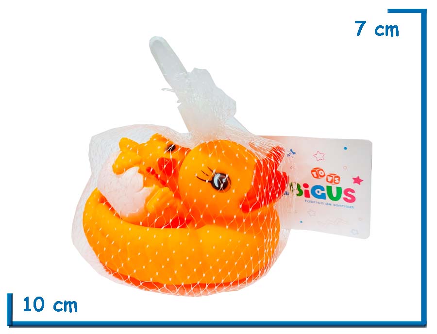 CHIFLE PATO CON PATITO EN HUEVO 10CM