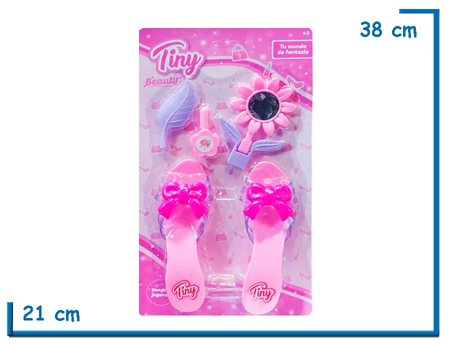 TINY BEAUTY ZAPATITOS CON ESPEJO CEPILLO Y ESMALTE EN BLISTER