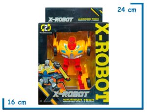 X-ROBOT WARRIOR BOT ROJO Y AMARILLO TRANSFORMABLE