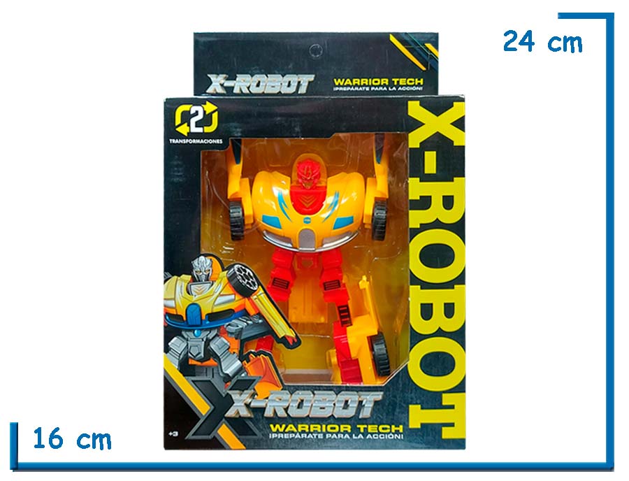 X-ROBOT WARRIOR BOT ROJO Y AMARILLO TRANSFORMABLE