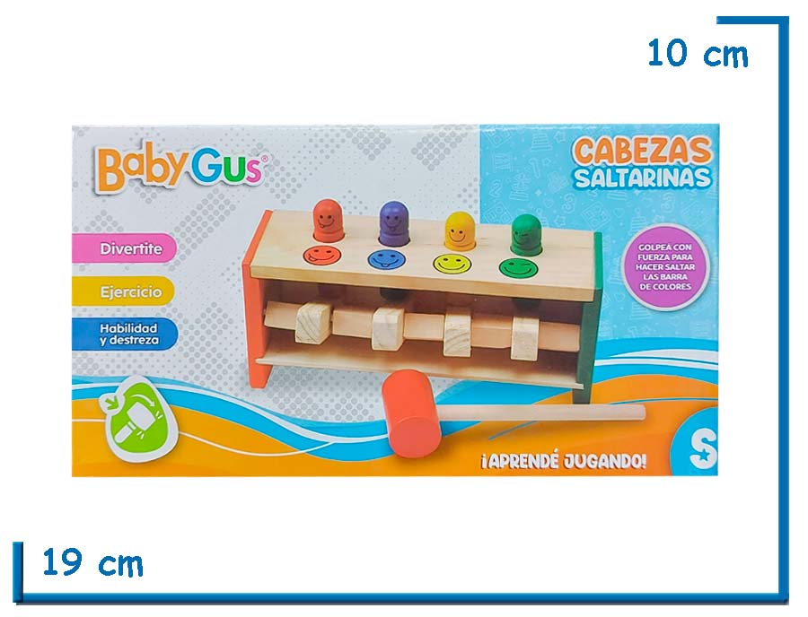 BABY GUS CABEZAS SALTARINAS MARTILLERO DE MADERA
