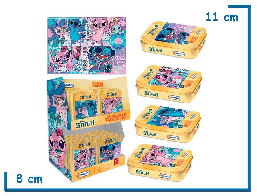 STITCH PUZZLE COLECCIONABLE EN LATA 45 PZS 4 MODELOS SURTIDO