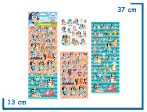 BLUEY STICKER DIVERTIDOS CON RELIEVE Y METALIZADOS