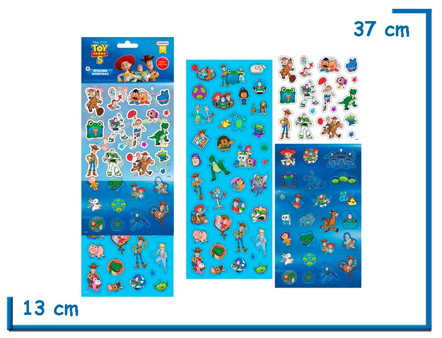 TOY STORY 5 STICKER DIVERTIDOS CON RELIEVE Y METALIZADOS