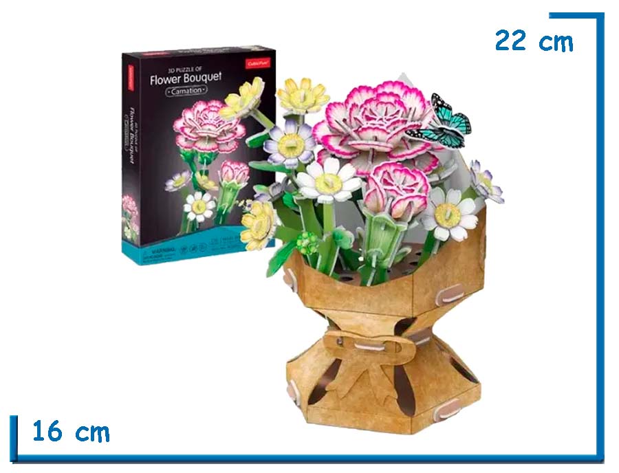 CUBIC FUN CARNATION FLOWER BOUQUET 3D PUZZLE