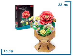 CUBIC FUN CAMELLIA FLOWER BOUQUET 3D PUZZLE