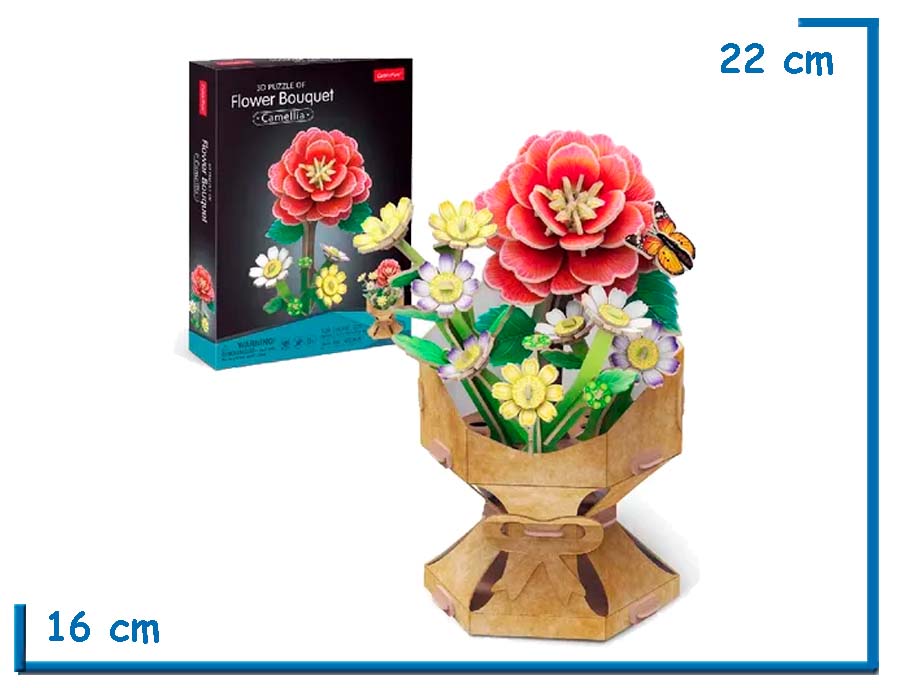 CUBIC FUN CAMELLIA FLOWER BOUQUET 3D PUZZLE