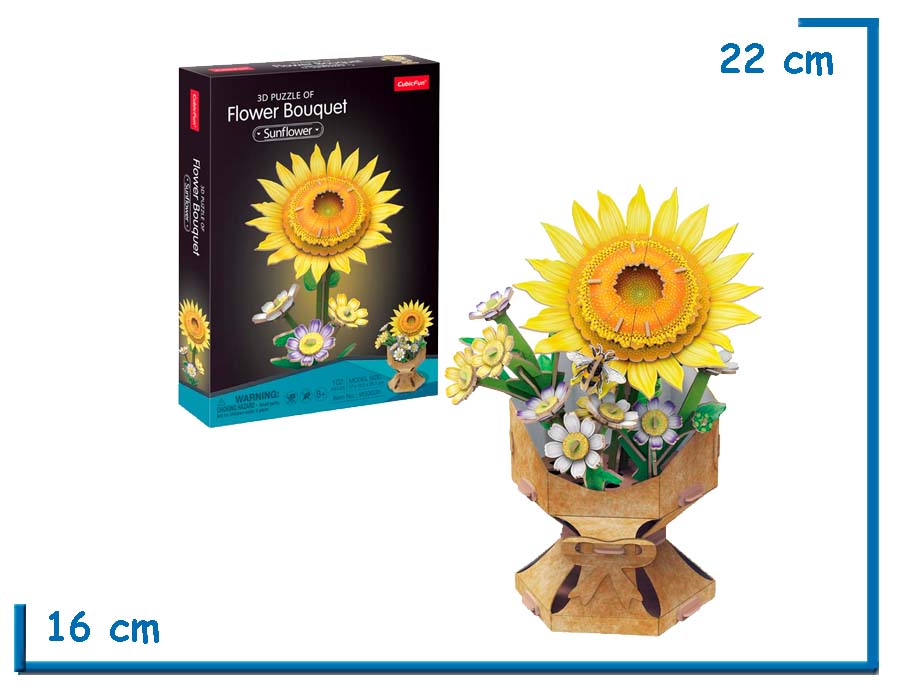 CUBIC FUN SUNFLOWER FLOWER BOUQUET 3D PUZZLE