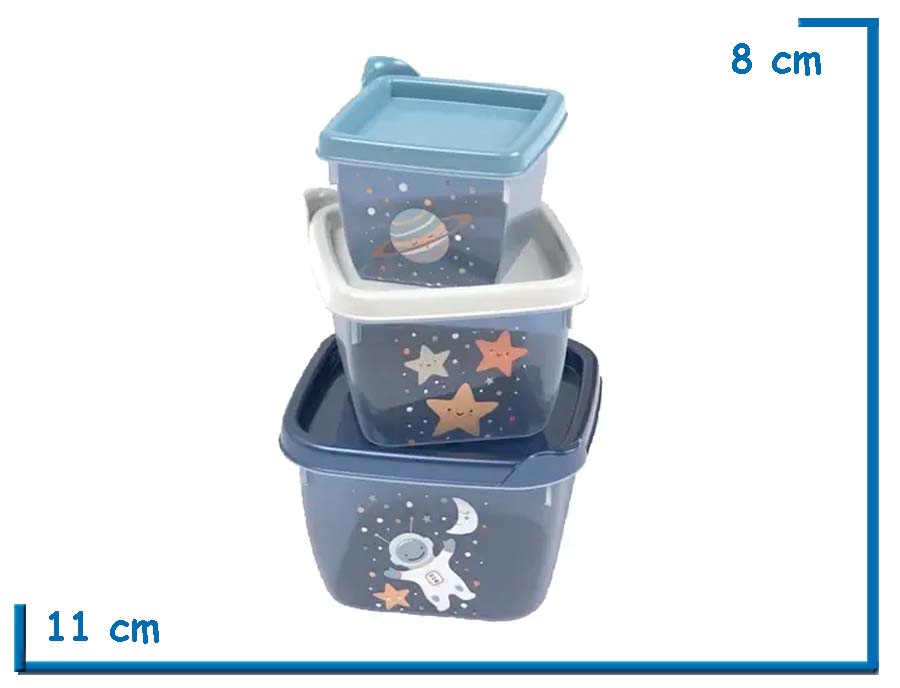 ASTRONAUTA RECIPIENTES X3 PIEZAS