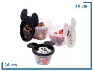 MICKEY MOUSE RECIPIENTES X3 PIEZAS CON OREJAS