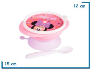 MINNIE MOUSE BOWL CON VENTOSA Y CUCHARA 240ML