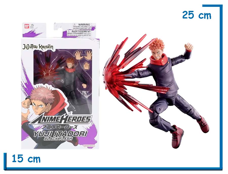 BANDAI YUJI ITADORI (BLACK FLASH) JUJUTSU KAISEN ANIME HEROES 17CM