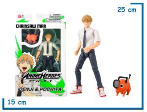 BANDAI DENJI & POCHITA CHAINSAW MAN ANIME HEROES 17CM
