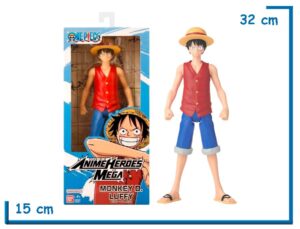 BANDAI MONKEY D. LUFFY ONE PIECE ANIME HEROES MEGA 30CM