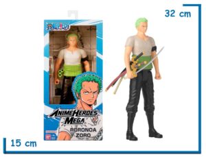 BANDAI RORONOA ZORO ONE PIECE ANIME HEROES MEGA 30CM