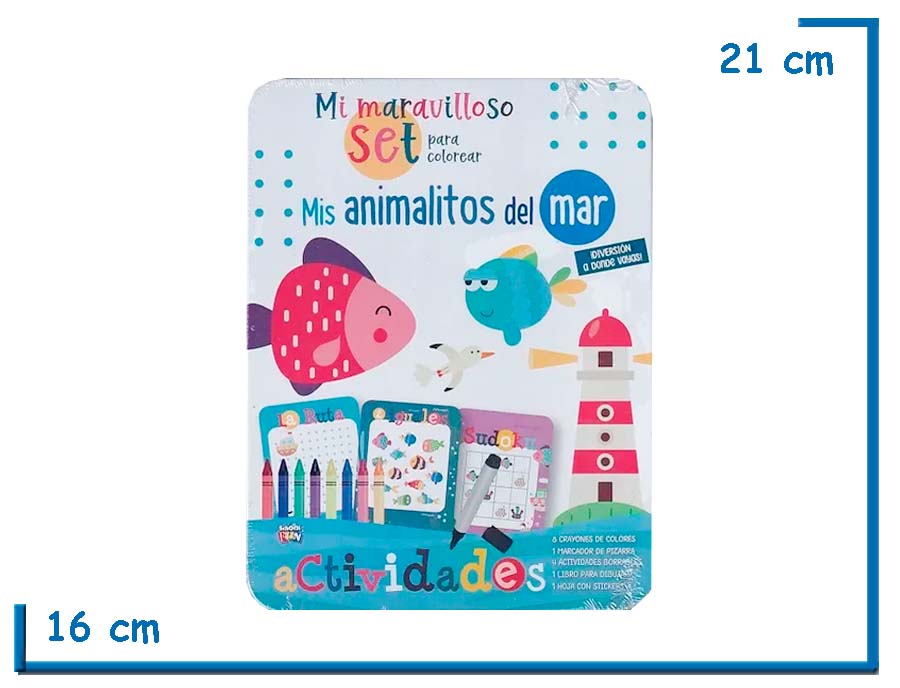 L.MIS ANIMALITOS DEL MAR COL.MI MARAVILLOSO SET PARA COLOREAR