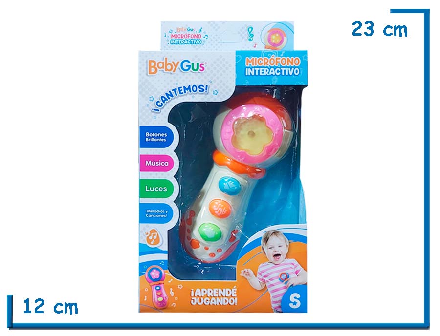 BABY GUS MICROFONO INTERACTIVO BLANCO LUZ Y SONIDO