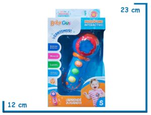BABY GUS MICROFONO INTERACTIVO CELESTE LUZ Y SONIDO