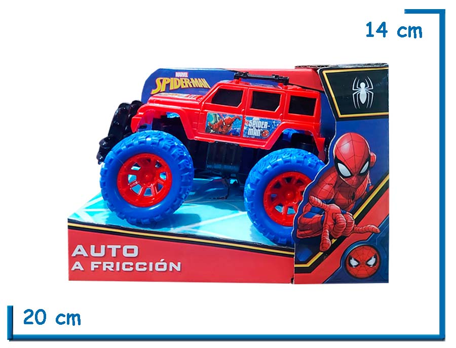 SPIDER-MAN AUTO A FRICCION JEEP MEDIANO EN CAJA